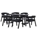 Ensemble de salle à manger Middlebrook 7 pièces en bois massif avec chaises entièrement recouvertes de tissu