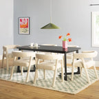 Ensemble de salle à manger Middlebrook 7 pièces en bois massif avec chaises entièrement recouvertes de tissu