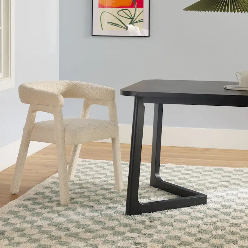 Ensemble de salle à manger Middlebrook 7 pièces en bois massif avec chaises entièrement recouvertes de tissu