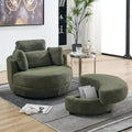 Fauteuil pivotant Green Modern 52 avec repose-pieds de rangement