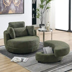Fauteuil pivotant Green Modern 52 avec repose-pieds de rangement