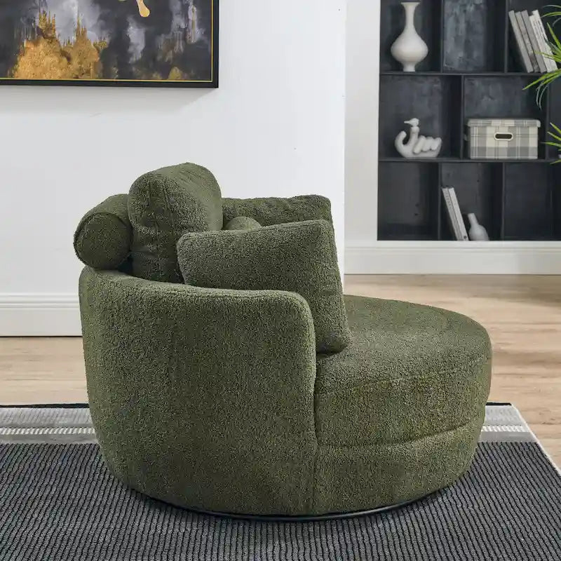Fauteuil pivotant Green Modern 52 avec repose-pieds de rangement
