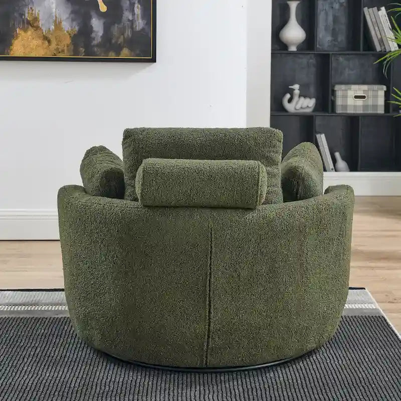 Fauteuil pivotant Green Modern 52 avec repose-pieds de rangement
