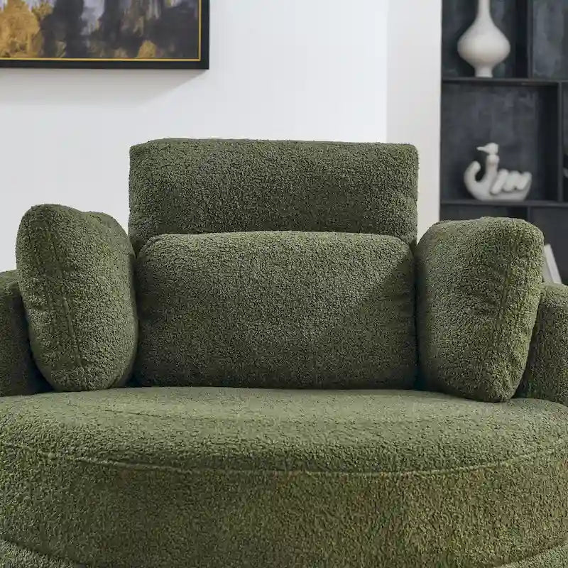 Fauteuil pivotant Green Modern 52 avec repose-pieds de rangement