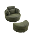 Fauteuil pivotant Green Modern 52 avec repose-pieds de rangement