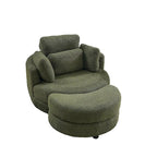 Fauteuil pivotant Green Modern 52 avec repose-pieds de rangement