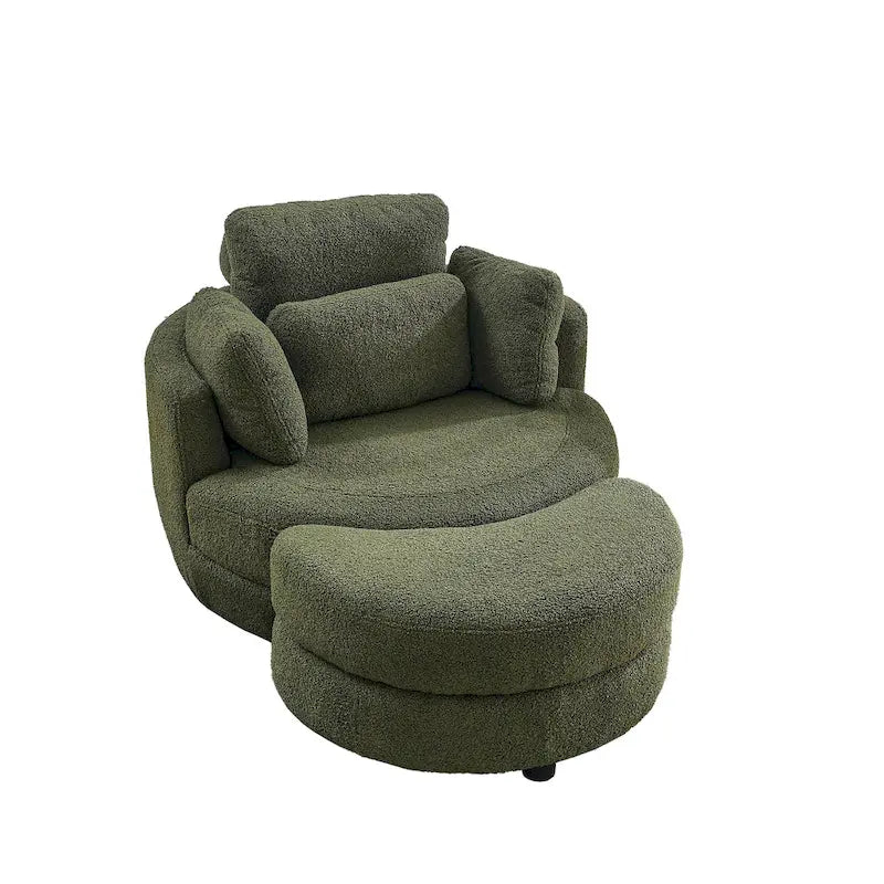 Fauteuil pivotant Green Modern 52 avec repose-pieds de rangement