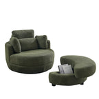 Fauteuil pivotant Green Modern 52 avec repose-pieds de rangement