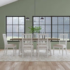 Table de salle à manger rectangulaire Melody en bois blanc - 90 x 30 x 42