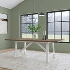 Table de salle à manger rectangulaire Melody en bois blanc - 90 x 30 x 42
