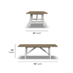 Table de salle à manger rectangulaire Melody en bois blanc - 90 x 30 x 42