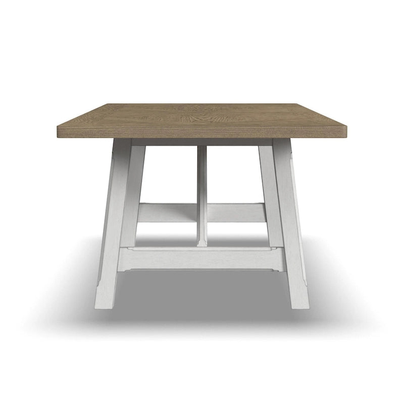 Table de salle à manger rectangulaire Melody en bois blanc - 90 x 30 x 42