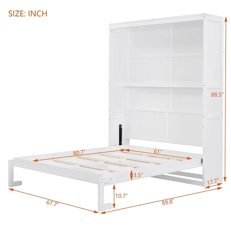 Lit escamotable Queen Size avec étagères