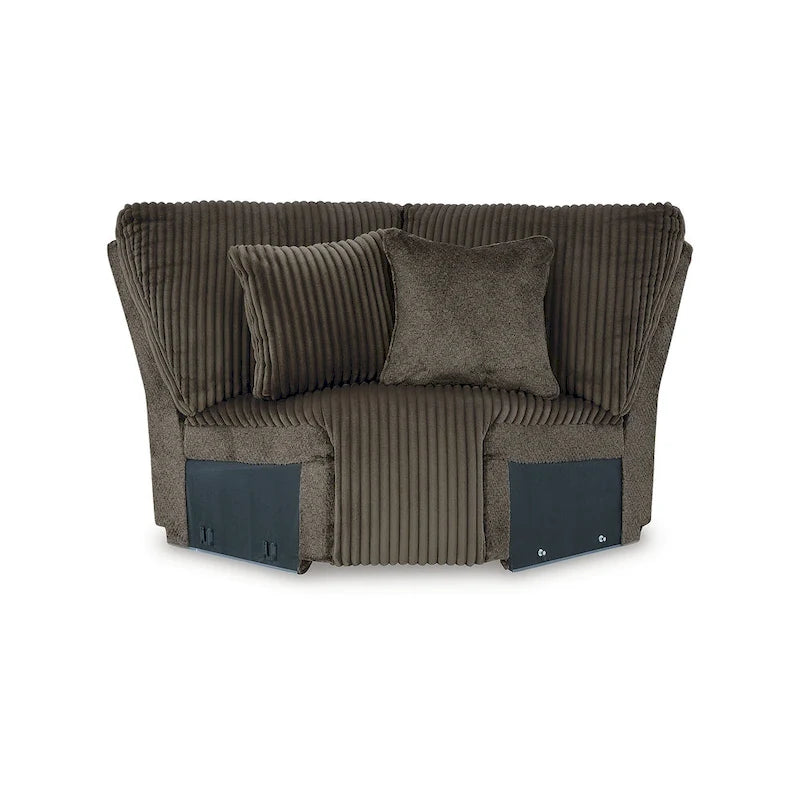 Canapé d'angle inclinable 6 pièces Signature Design by Ashley, marron, avec méridienne - 147 cm (L) x 134 cm (P) x 41 cm (H)