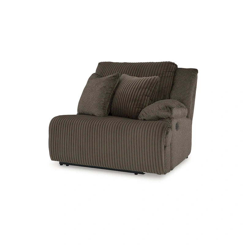 Canapé d'angle inclinable 6 pièces Signature Design by Ashley, marron, avec méridienne - 147 cm (L) x 134 cm (P) x 41 cm (H)