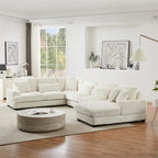 Canapé d'angle surdimensionné en forme de U avec méridienne, canapé moderne rembourré de 129 pouces, ensemble de canapés en velours côtelé pour salon