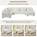 Canapé d'angle surdimensionné en forme de U avec méridienne, canapé moderne rembourré de 129 pouces, ensemble de canapés en velours côtelé pour salon