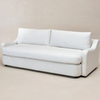 Canapé 3 places KINWELL en lin, assise profonde, coussins réversibles, 90 cm de large