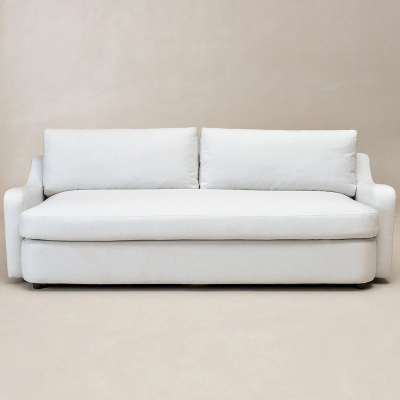 Canapé 3 places KINWELL en lin, assise profonde, coussins réversibles, 90 cm de large