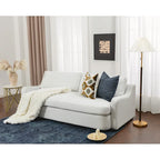 Canapé 3 places KINWELL en lin, assise profonde, coussins réversibles, 90 cm de large