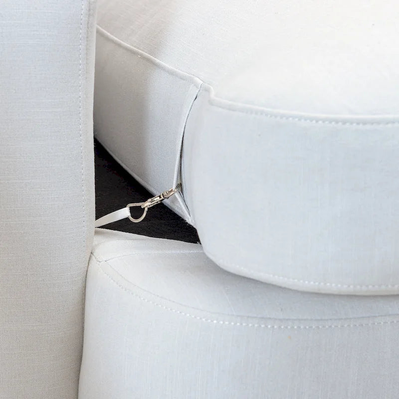 Canapé 3 places KINWELL en lin, assise profonde, coussins réversibles, 90 cm de large