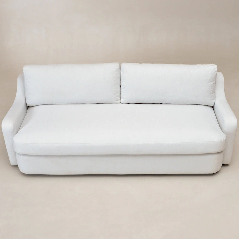 Canapé 3 places KINWELL en lin, assise profonde, coussins réversibles, 90 cm de large