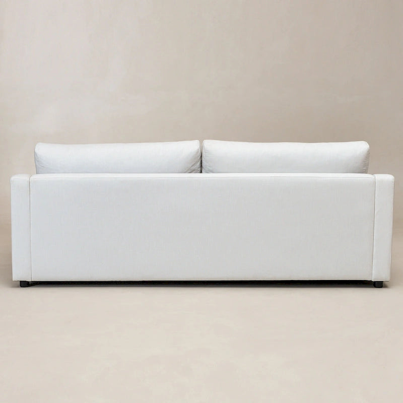 Canapé 3 places KINWELL en lin, assise profonde, coussins réversibles, 90 cm de large