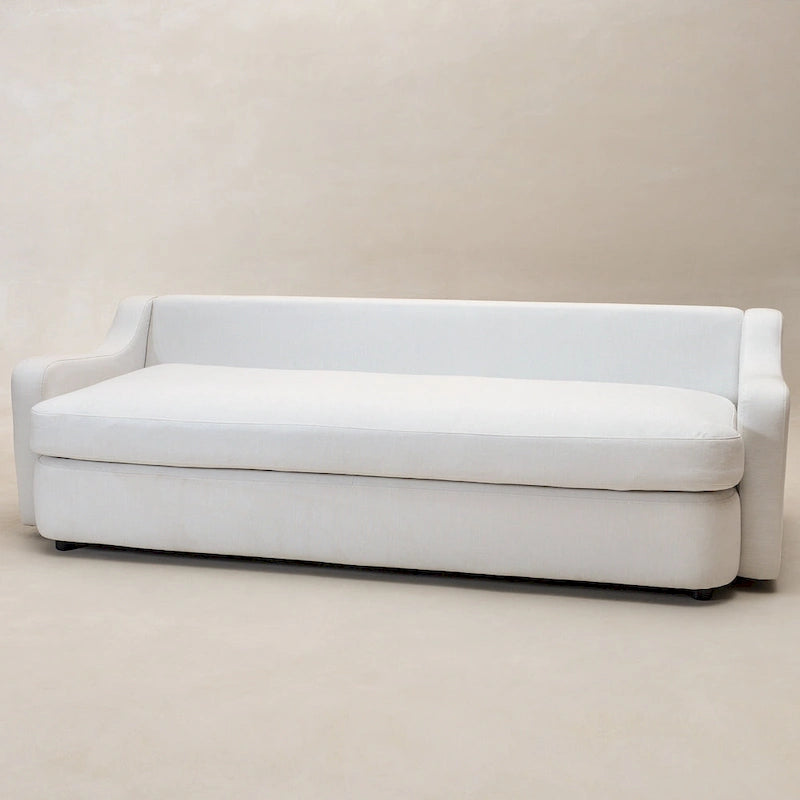 Canapé 3 places KINWELL en lin, assise profonde, coussins réversibles, 90 cm de large