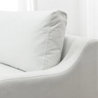 Canapé 3 places KINWELL en lin, assise profonde, coussins réversibles, 90 cm de large