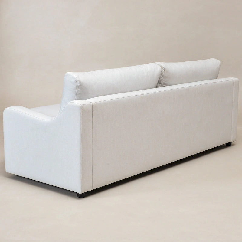 Canapé 3 places KINWELL en lin, assise profonde, coussins réversibles, 90 cm de large