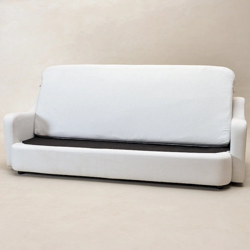 Canapé 3 places KINWELL en lin, assise profonde, coussins réversibles, 90 cm de large