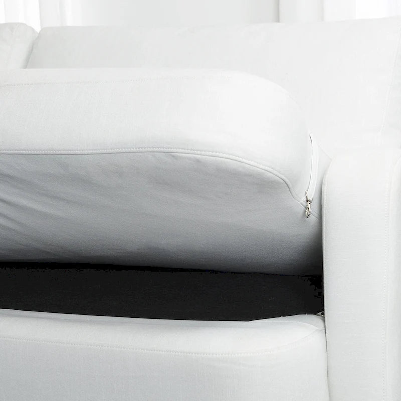 Canapé 3 places KINWELL en lin, assise profonde, coussins réversibles, 90 cm de large