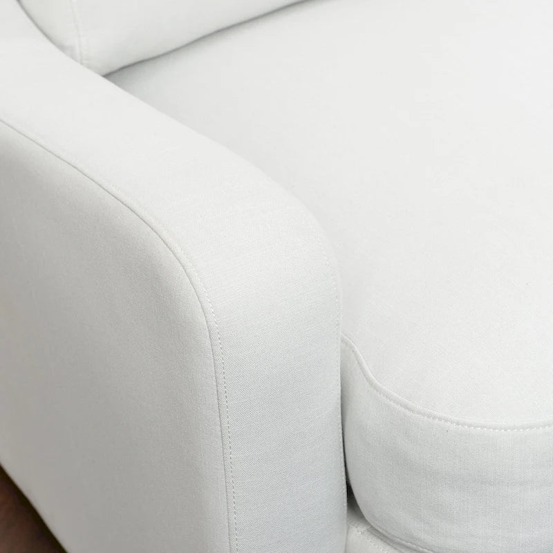 Canapé 3 places KINWELL en lin, assise profonde, coussins réversibles, 90 cm de large