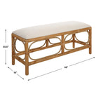 Banc rectangulaire recouvert de rotin - 48