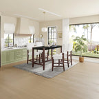 Ensemble de salle à manger 5 pièces comprenant une table de bar haute, une table de bar en faux marbre et 4 chaises à assise rembourrée.