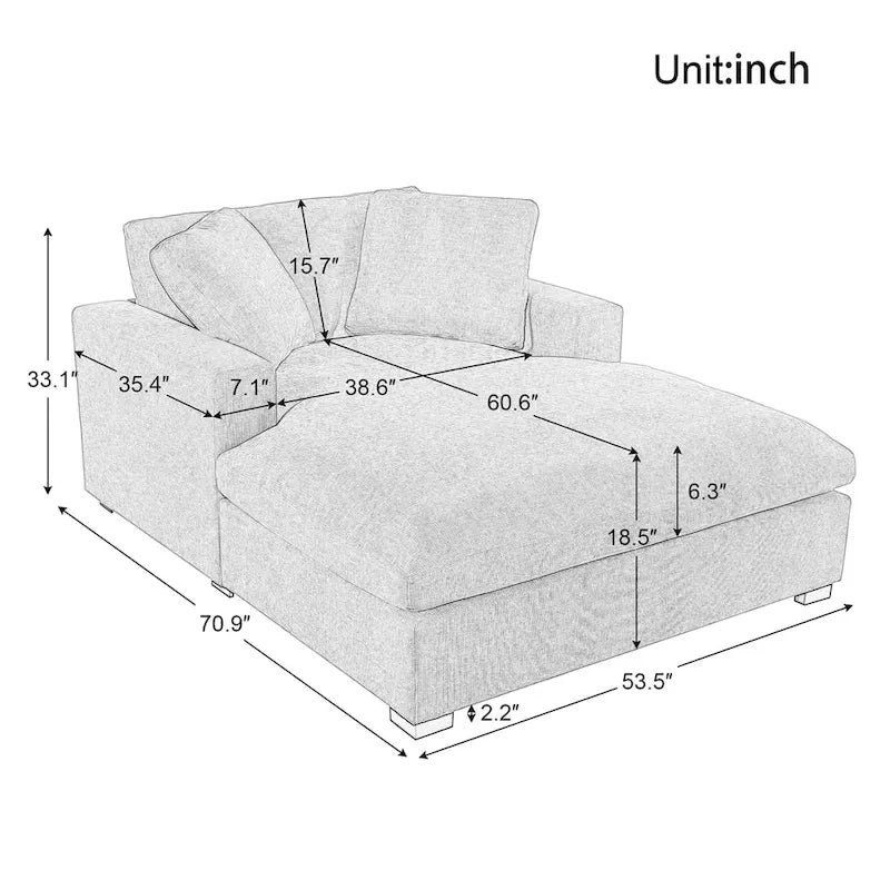 Chaise longue beige 53,5