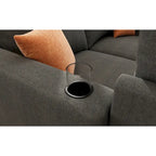 Canapé d'angle modulaire 4 places en forme de U gris 123 avec poufs de rangement