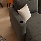 Canapé d'angle modulaire 4 places en forme de U gris 123 avec poufs de rangement