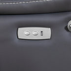 Fauteuil inclinable électrique noir, avec massage, chauffage, ports USB, support pour téléphone et poches latérales, inclinaison réglable jusqu'à 139°.