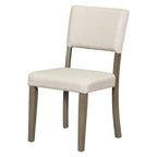 Ensemble de salle à manger rétro taupe 5 pièces en bois avec table à tréteaux incurvée et 4 chaises