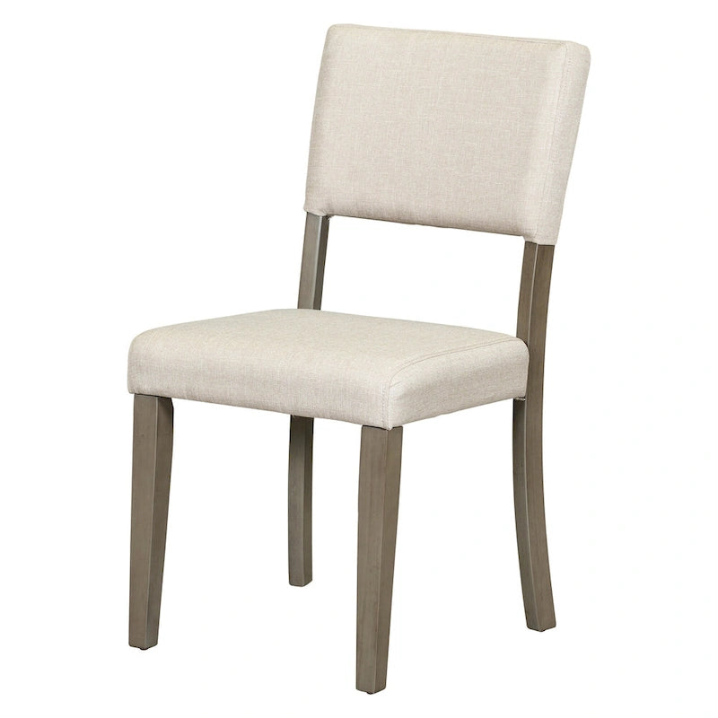 Ensemble de salle à manger rétro taupe 5 pièces en bois avec table à tréteaux incurvée et 4 chaises