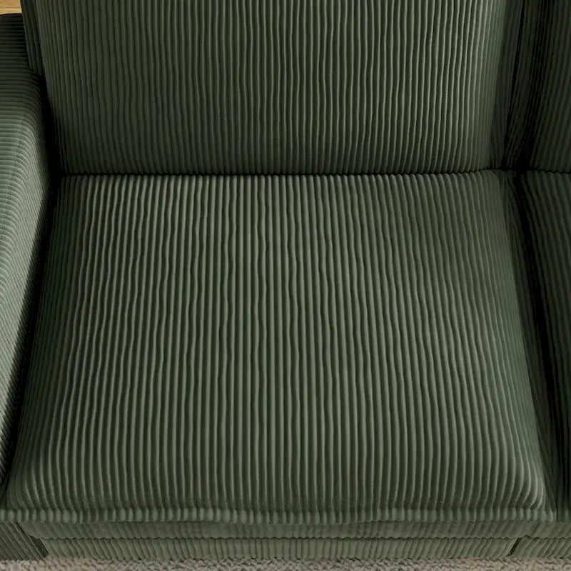 Canapé 4 places classique moderne en velours côtelé 103 avec assise profonde et 4 coussins