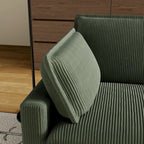 Canapé 4 places classique moderne en velours côtelé 103 avec assise profonde et 4 coussins