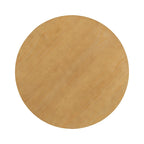 Ensemble de salle à manger 5 pièces en bois de style campagnard avec table ronde et 4 chaises rembourrées en tissu aspect laine d'agneau