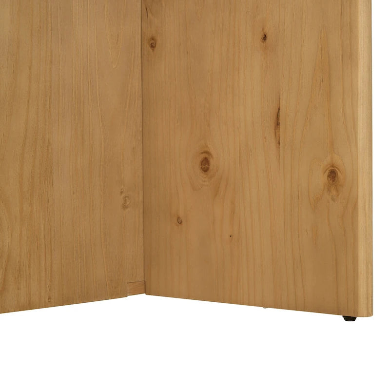 Ensemble de salle à manger 5 pièces en bois de style campagnard avec table ronde et 4 chaises rembourrées en tissu aspect laine d'agneau