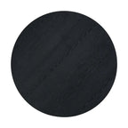 Ensemble de salle à manger 5 pièces en bois de style campagnard avec table ronde et 4 chaises rembourrées en tissu aspect laine d'agneau