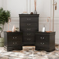 Ensemble de table de chevet et commode 3 pièces en bois massif Devi de Furniture of America