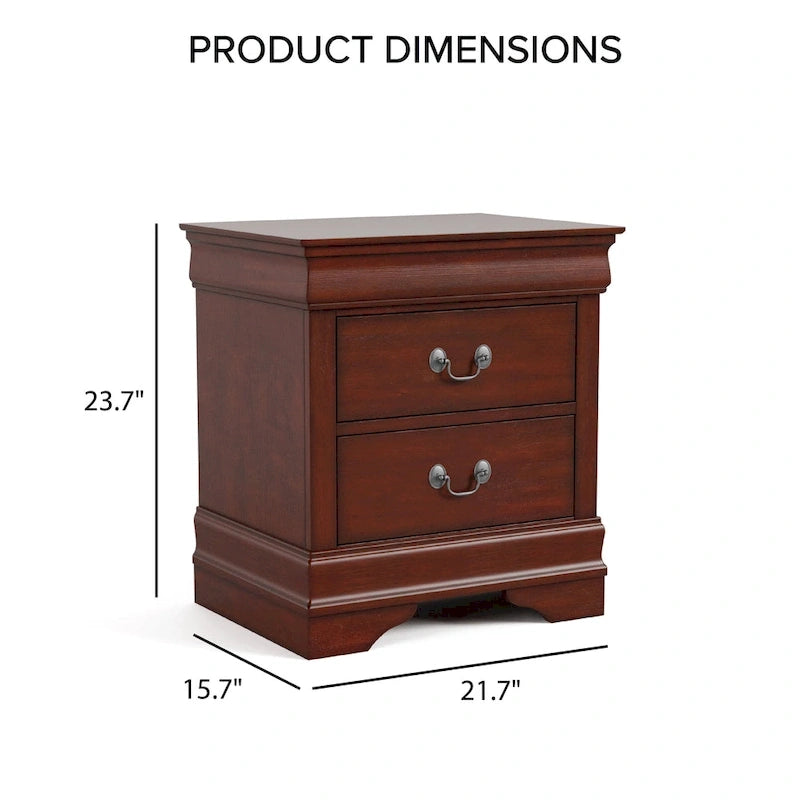 Ensemble de table de chevet et commode 3 pièces en bois massif Devi de Furniture of America