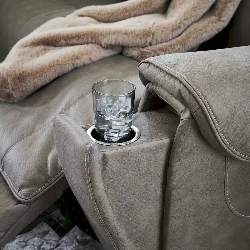 Canapé d'angle inclinable électrique 7 pièces Starbot gris de Signature Design by Ashley - 112 cm (L) x 112 cm (P) x 42 cm (H)