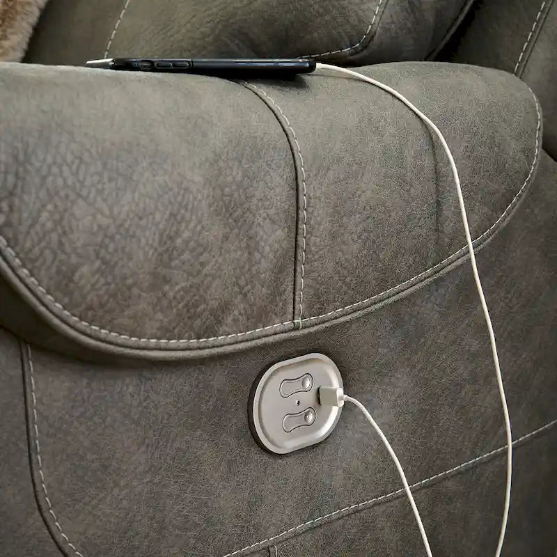 Canapé d'angle inclinable électrique 5 pièces Starbot gris, Signature Design by Ashley - 131 cm (L) x 131 cm (P) x 42 cm (H)